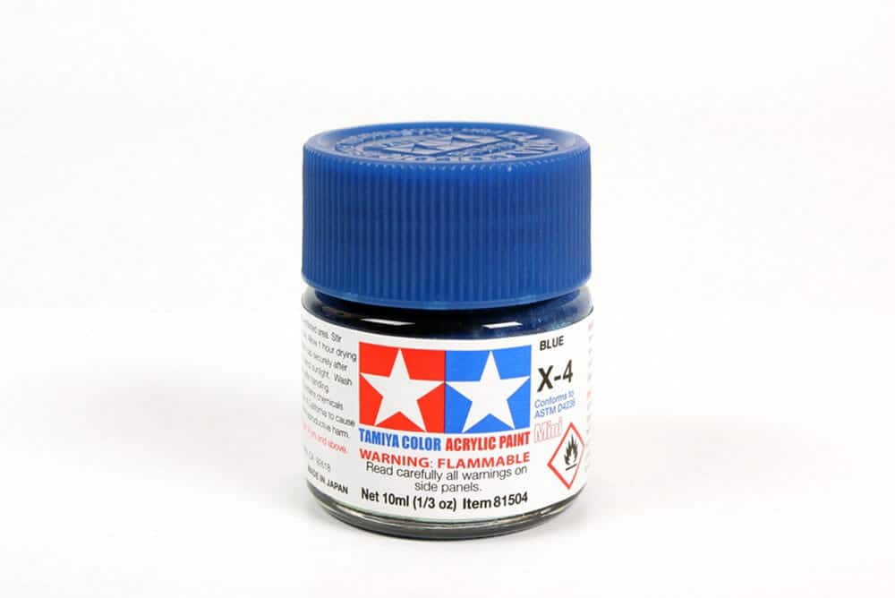tamiya - 10ml acrylic mini x-4 blue paint (81504)