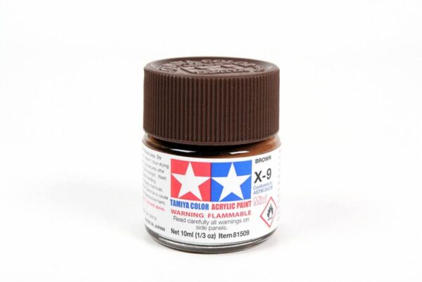 tamiya - 10ml acrylic mini x-9 brown paint (81509)