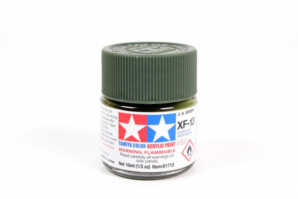 tamiya - 10ml acrylic mini xf-13 j.a. green paint (81713)