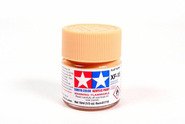 tamiya - 10ml acrylic mini xf-15 flat flesh paint (81715)