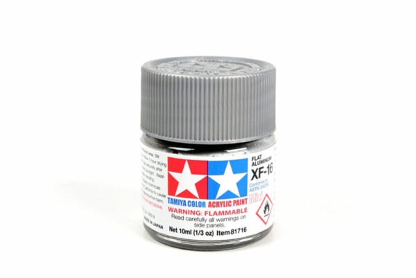 tamiya - 10ml acrylic mini xf-16 flat alumin paint (81716)