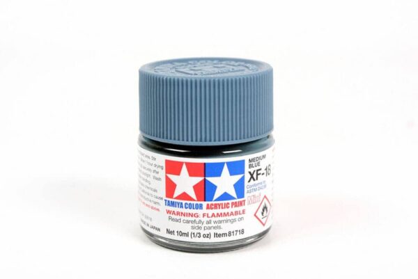 tamiya - 10ml acrylic mini xf-18 medium blue paint (81718)