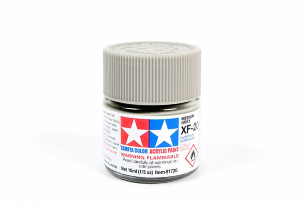 tamiya - 10ml acrylic mini xf-20 medium gray paint (81720)