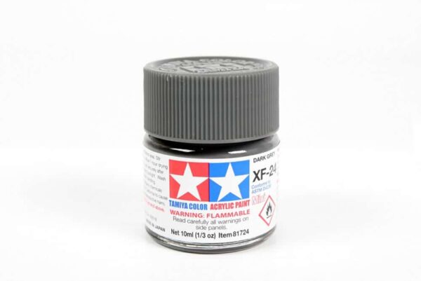 tamiya - 10ml acrylic mini xf-24 dark gray paint (81724)