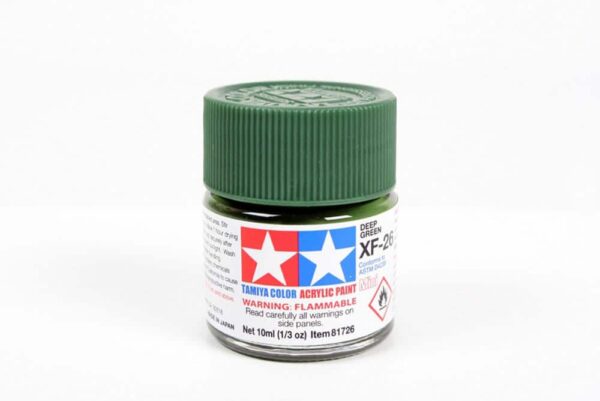 tamiya - 10ml acrylic mini xf-26 deep green paint (81726)