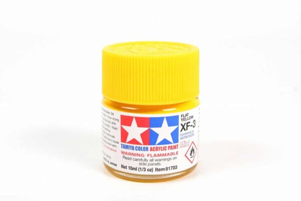 tamiya - 10ml acrylic mini xf-3 flat yellow paint (81703)