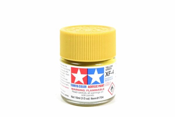 tamiya - 10ml acrylic mini xf-4 yellow green paint (81704)