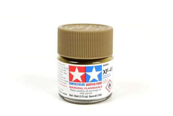 tamiya - 10ml acrylic mini xf-49 khaki paint (81749)