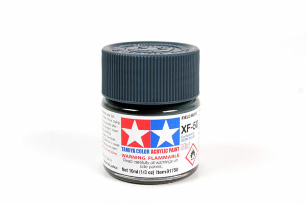 tamiya - 10ml acrylic mini xf-50 field blue paint (81750)