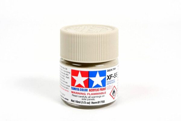 tamiya - 10ml acrylic mini xf-55 deck tan paint (81755)