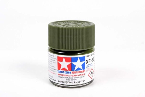 tamiya - 10ml acrylic mini xf-58 olive green paint (81758)