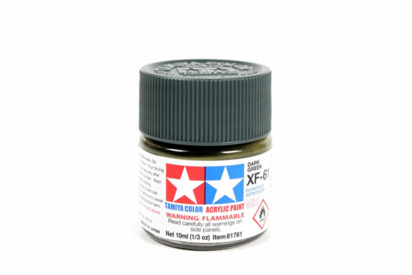 Tamiya - 10ml Acrylic Mini XF-61 Dark Green Paint (81761)