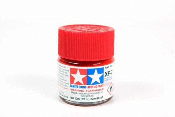 tamiya - 10ml acrylic mini xf-7 flat red paint (81707)