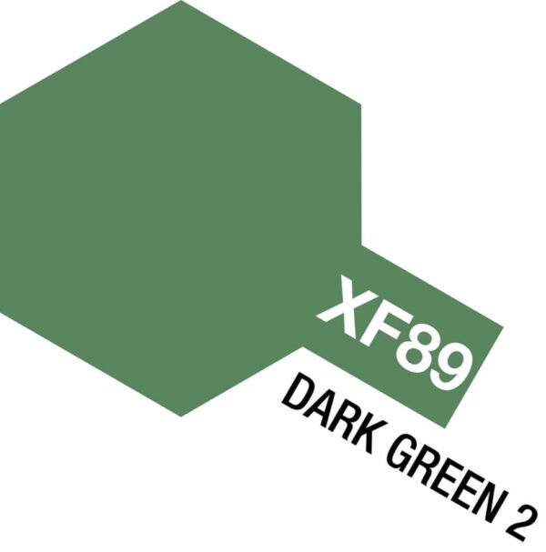 tamiya - 10ml acrylic mini xf-89 dk green 2 paint (81789)