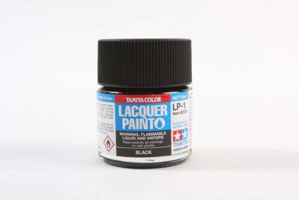 tamiya - 10ml lacquer lp-1 black paint (82101)