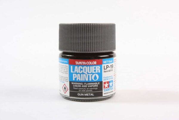 tamiya - 10ml lacquer lp-19 gun metal paint (82119)