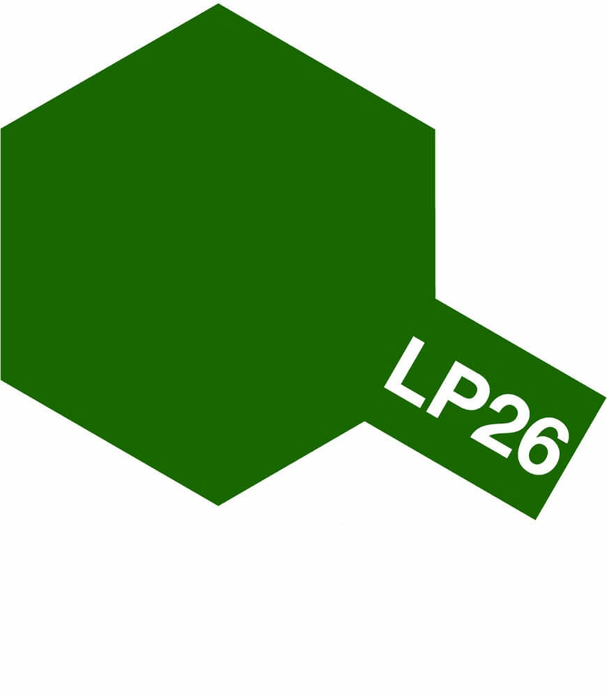 tamiya - 10ml lacquer lp-26 d. green paint (82126)