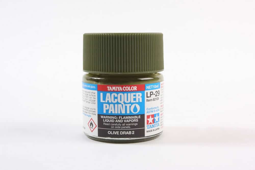 tamiya - 10ml lacquer lp-29 olive drab 2 paint (82129)