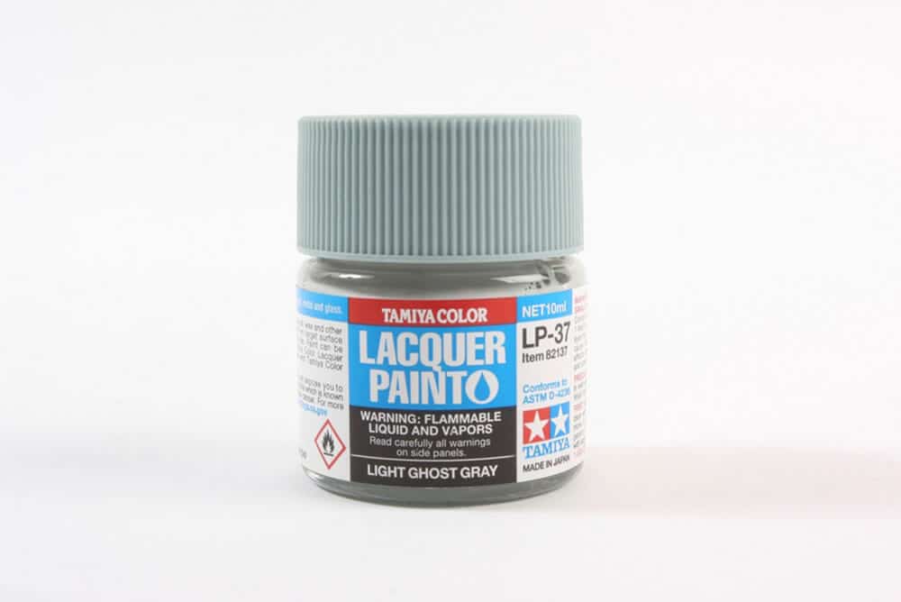 tamiya - 10ml lacquer lp-37 lt ghost gray paint (82137)
