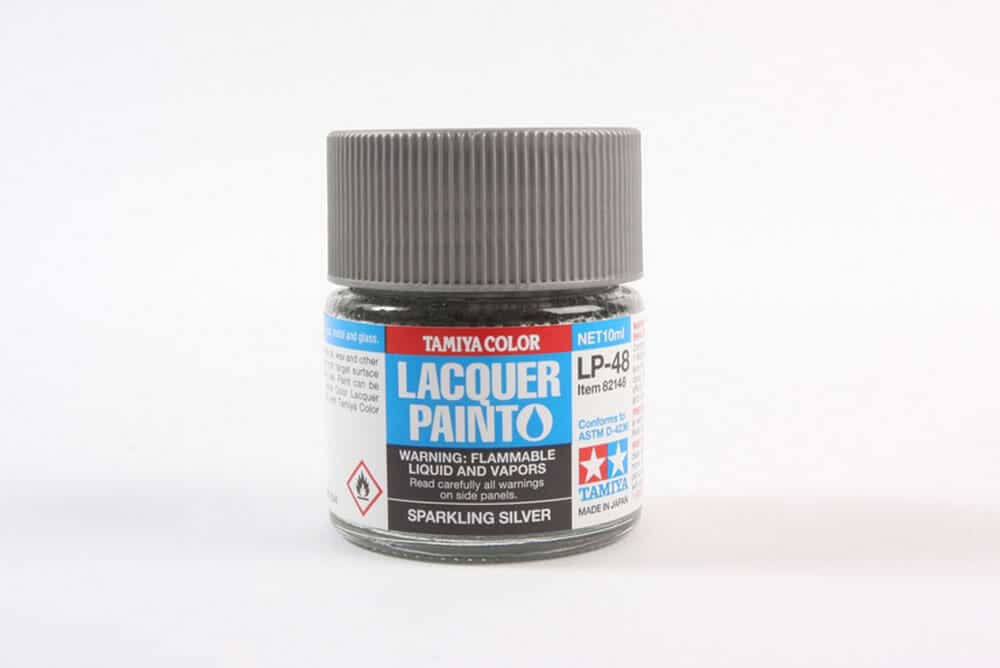 tamiya - 10ml lacquer lp-48 sparkling silver paint (82148)