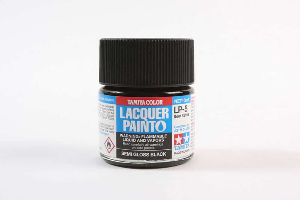 tamiya - 10ml lacquer lp-5 semi gloss black paint (82105)