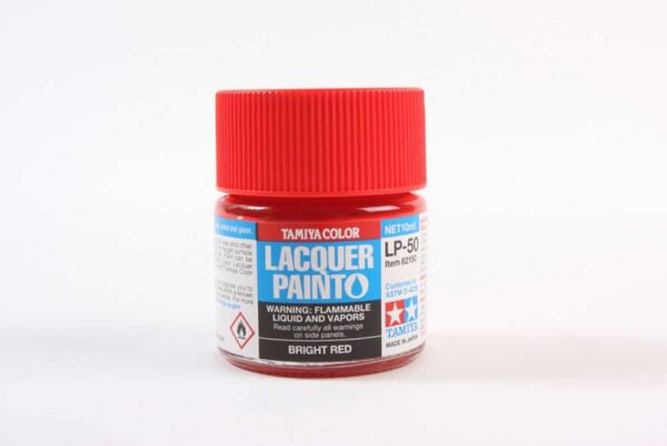 tamiya - 10ml lacquer lp-50 bright red paint (82150)