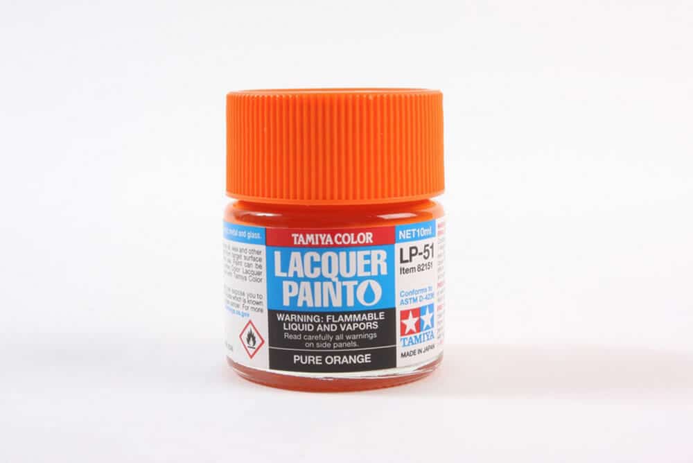 tamiya - 10ml lacquer lp-51 pure orange paint (82151)