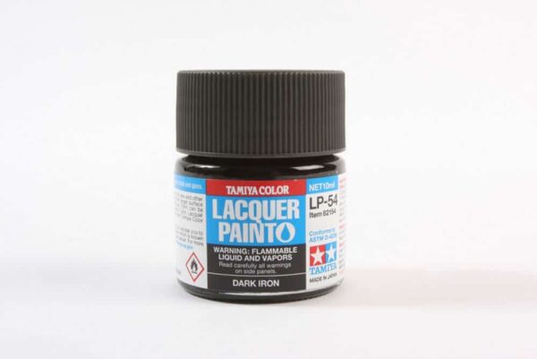 tamiya - 10ml lacquer lp-54 dark iron paint (82154)