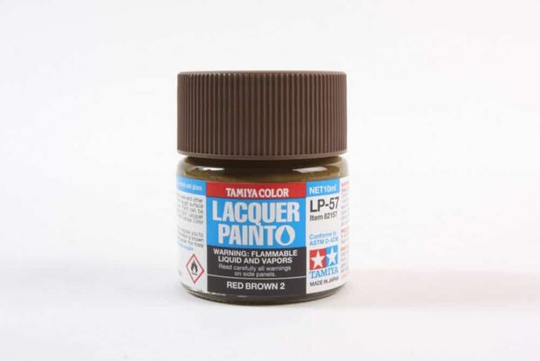 tamiya - 10ml lacquer lp-57 red brown 2 paint (82157)