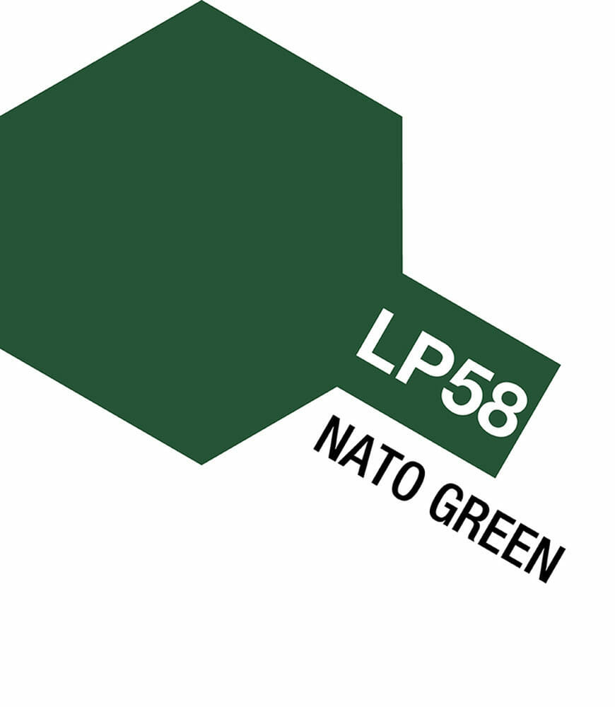 tamiya - 10ml lacquer lp-58 nato green paint (82158)