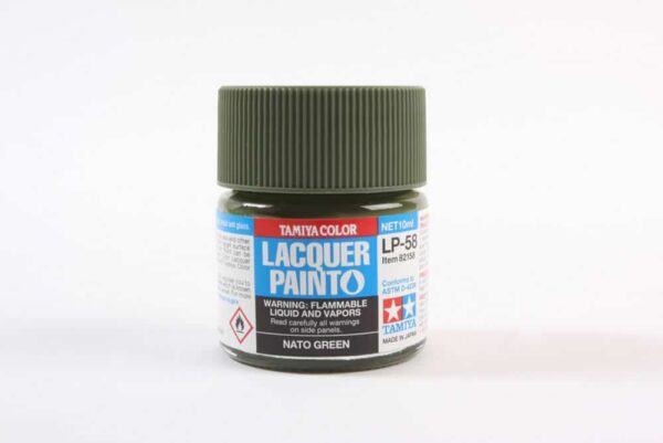 tamiya - 10ml lacquer lp-58 nato green paint (82158)