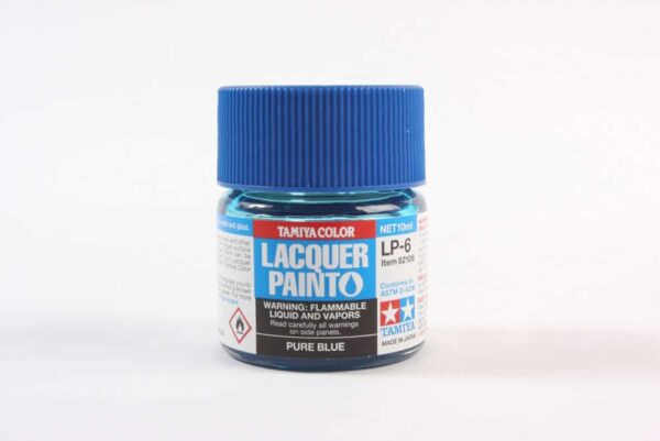 tamiya - 10ml lacquer lp-6 pure blue paint (82106)