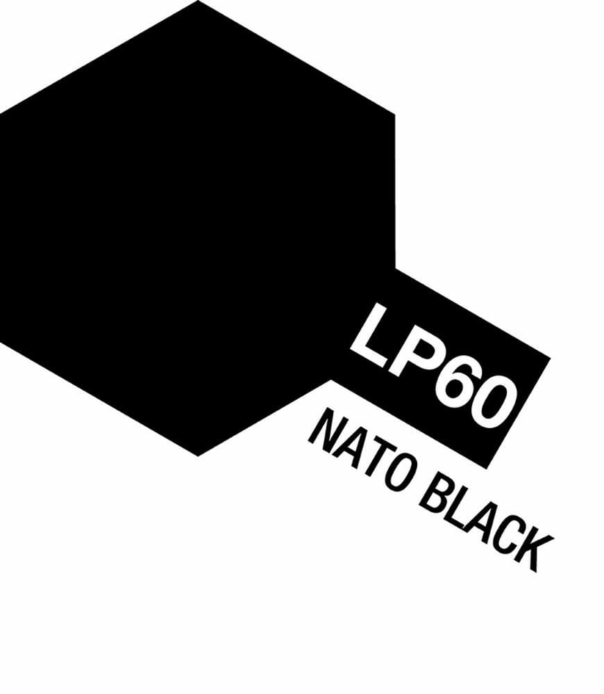 tamiya - 10ml lacquer lp-60 nato black paint (82160)