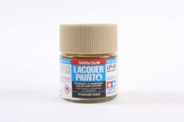 tamiya - 10ml lacquer lp-62 titanium gold paint (82162)