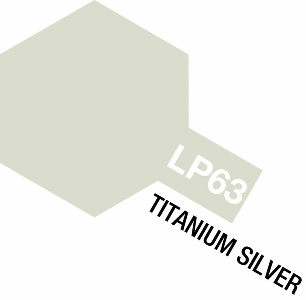 tamiya - 10ml lacquer lp-63 titanium silver paint (82163)