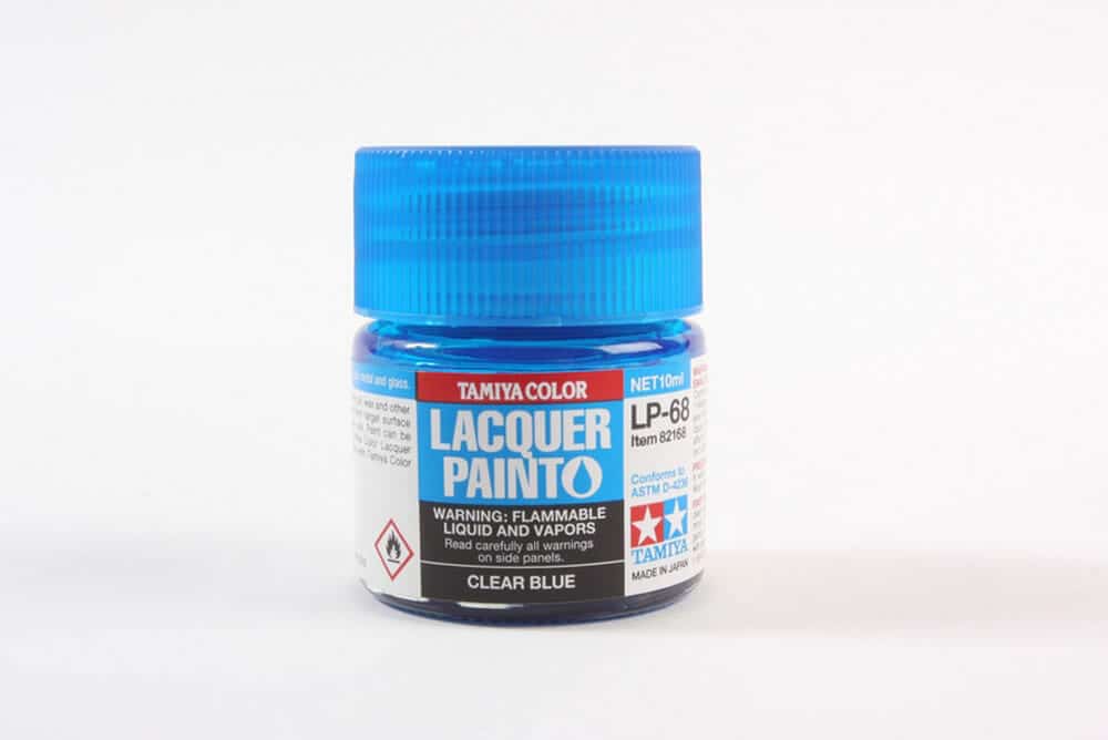 tamiya - 10ml lacquer lp-68 clear blue paint (82168)