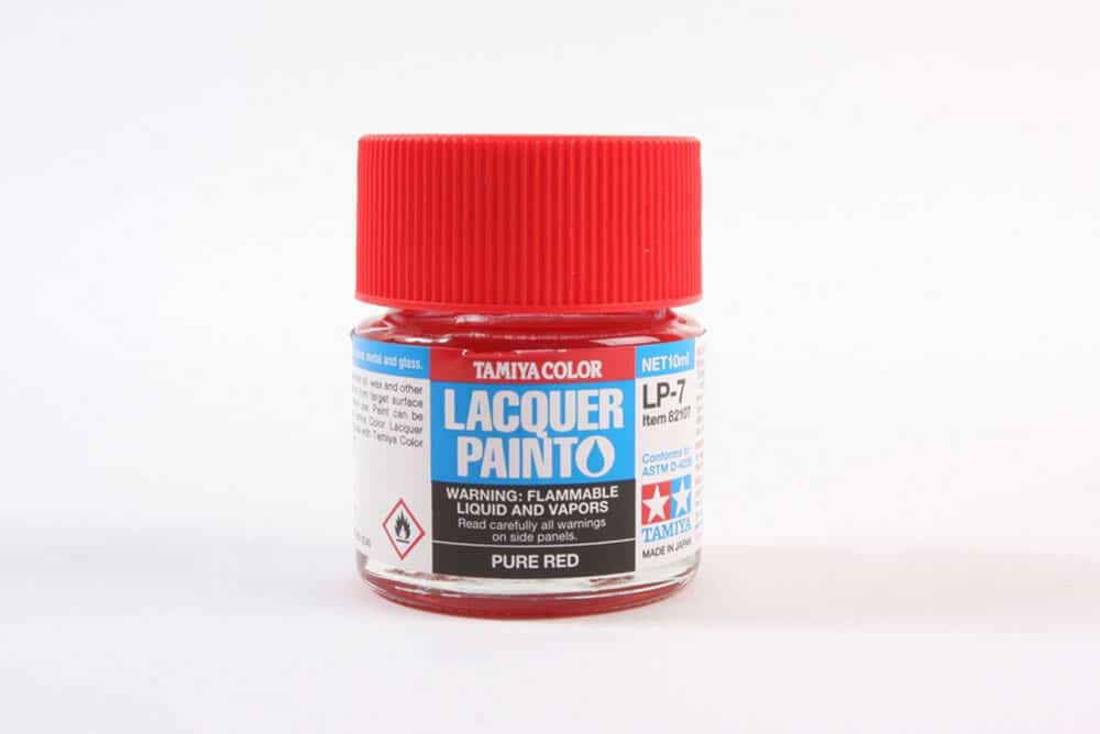 tamiya - 10ml lacquer lp-7 pure red paint (82107)