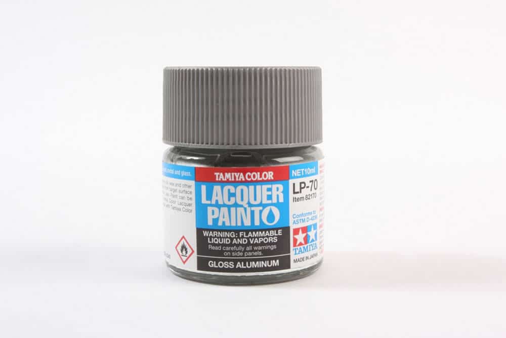 tamiya - 10ml lacquer lp-70 gloss aluminum paint (82170)