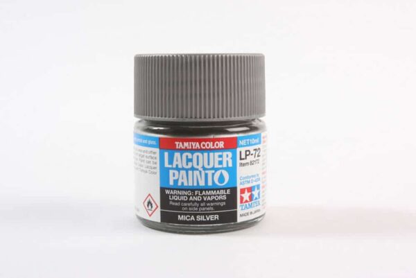 tamiya - 10ml lacquer lp-72 mica silver paint (82172)