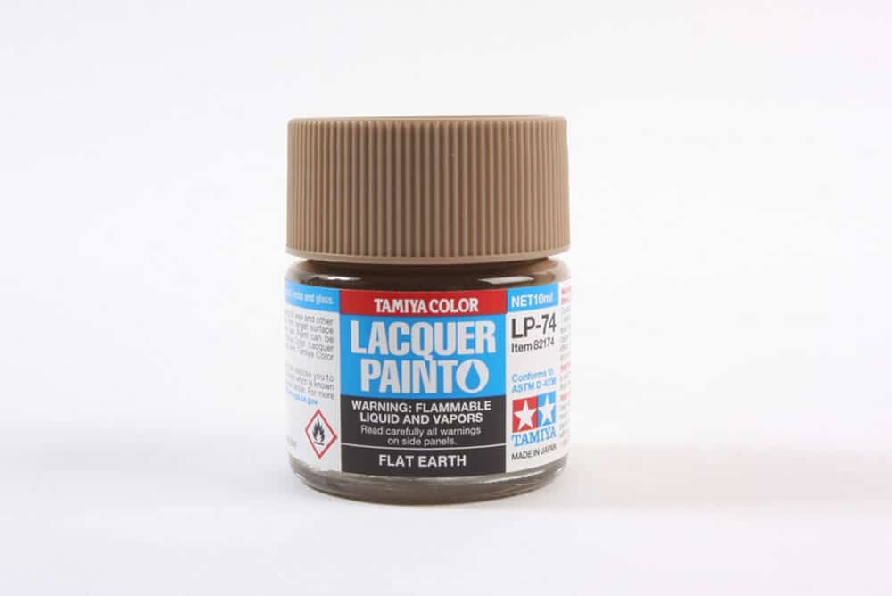 tamiya - 10ml lacquer lp-74 flat earth paint (82174)