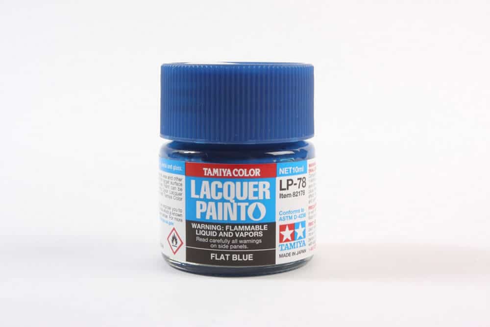 tamiya - 10ml lacquer lp-78 flat blue paint (82178)