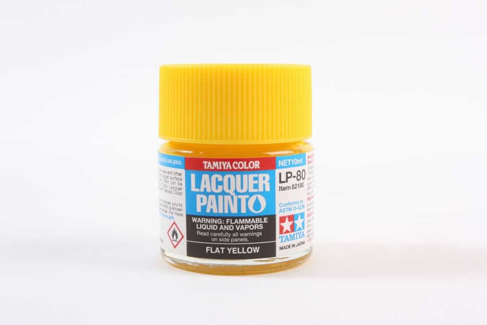 tamiya - 10ml lacquer lp-80 flat yellow paint (82180)