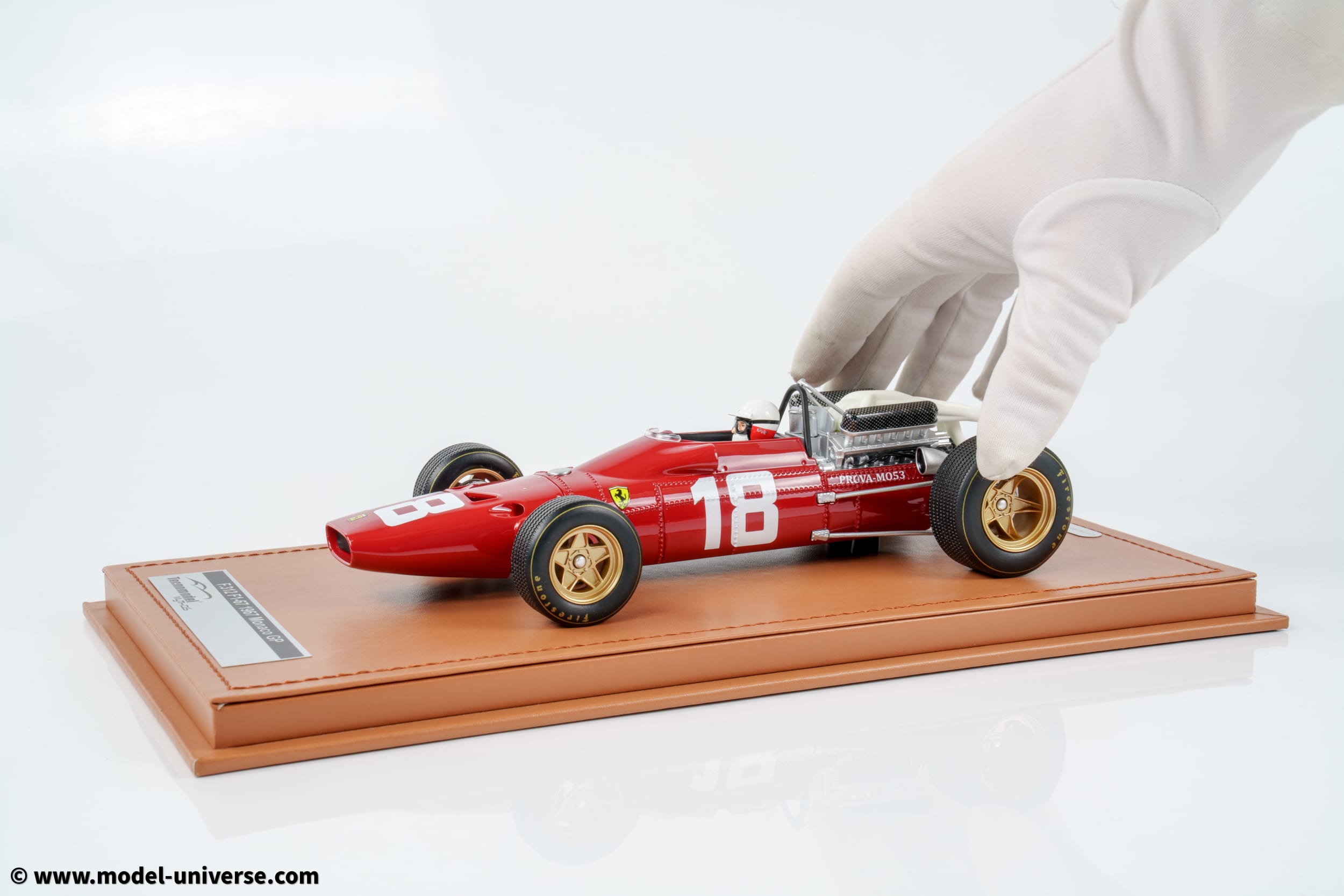 Tecnomodel - 1:18 Ferrari 312/67 No.18 Lorenzo Bandini Monaco GP 1967 with Driver Figure - Limited Edition Resin Model with Display Case 4 Tecnomodel - 1:18 Ferrari 312/67 No.18 Lorenzo Bandini Monaco GP 1967 with Driver Figure - Limited Edition Resin Model with Display Case