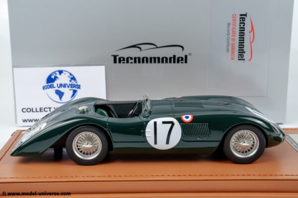 Tecnomodel - 1:18 Jaguar C-Type Long Tail No.17 24h Le Mans 1952 Stirling Moss, Peter Walker - Limited Edition Resin Model with Display Case 9 tecnomodel tm18 303b jaguar c type longtail 1952 le mans 5