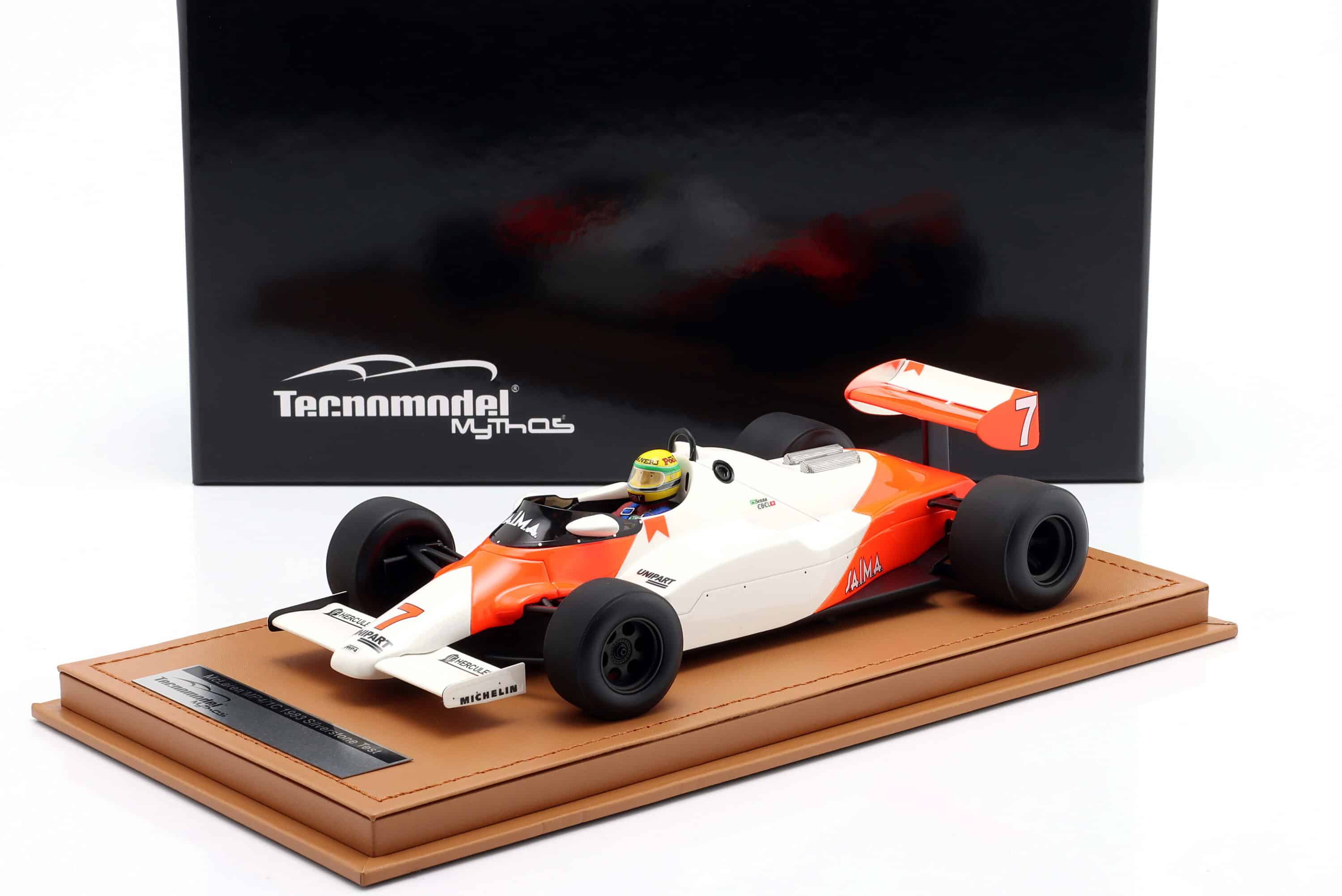 Tecnomodel - 1:18 McLaren MP4/1C Ayrton Senna 1983 Silverstone Test Drive No.7 with Driver Figure - Limited Edition Resin Model