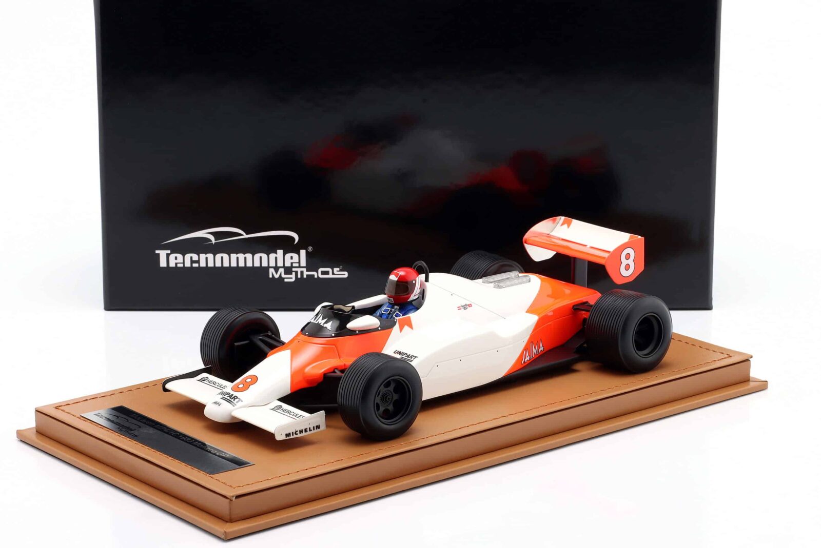 Tecnomodel Announces Several McLaren MP4/1C Limited Edition Models from the 1983 F1 Season 8 Tecnomodel - 1:18 McLaren MP4/1C Niki Lauda 1983 Monaco GP (Wet Tyres) No.8 with Driver Figure - Limited Edition Resin Model