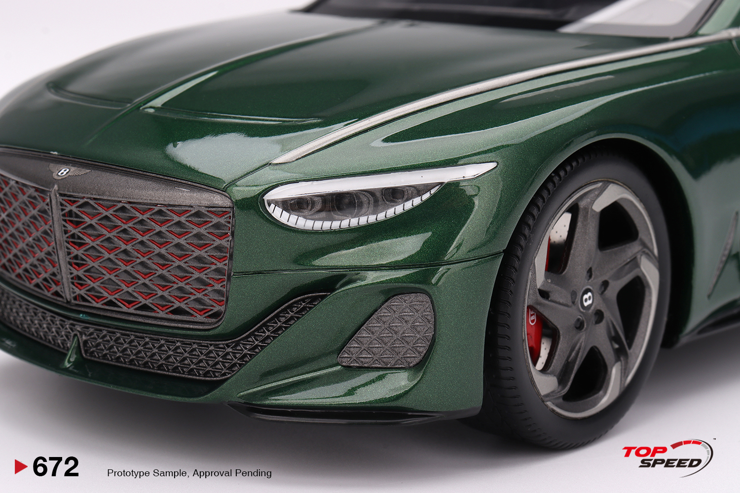 Top Speed 1:18 Bentley Batur Scarab Coach Built by Mulliner 2023 (TS0672) Resin Model 5 Top Speed 1:18 scale diecast model of the Bentley Batur in Scarab Green TS0672 - Image 01