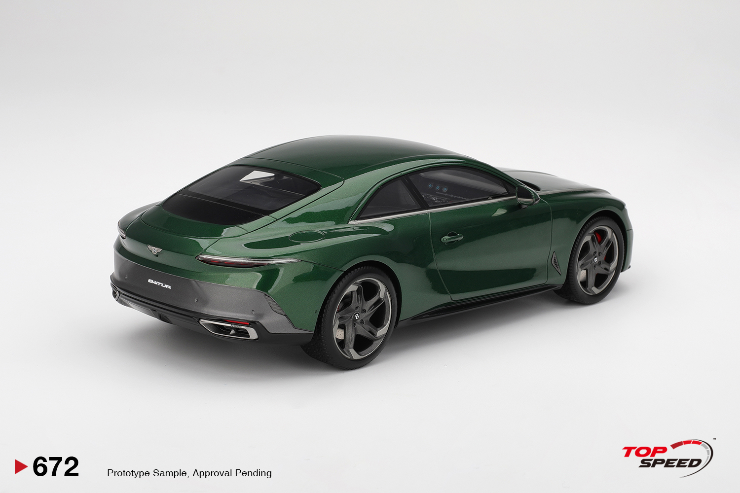 Top Speed 1:18 Bentley Batur Scarab Coach Built by Mulliner 2023 (TS0672) Resin Model 2 Top Speed 1:18 scale diecast model of the Bentley Batur in Scarab Green TS0672 - Image 05