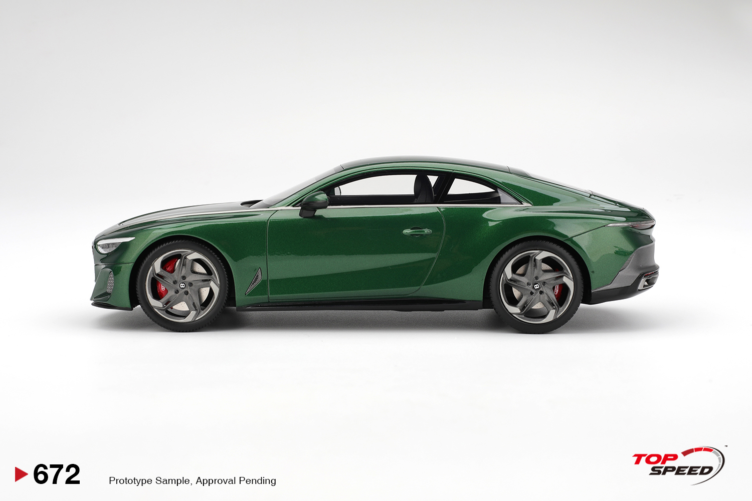 Top Speed 1:18 Bentley Batur Scarab Coach Built by Mulliner 2023 (TS0672) Resin Model 3 Top Speed 1:18 scale diecast model of the Bentley Batur in Scarab Green TS0672 - Image 06