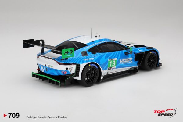 Top Speed 1:18 Aston Martin Vantage GT3 EVO No.19 IMSA 24h Daytona 2025 (TS0709) - Resin Model 7 Top Speed 1:18 Aston Martin Vantage GT3 Evo #19 van der Steur Racing 2025 IMSA Daytona 24 Hrs (TS0709) resin model – rear three-quarter view
